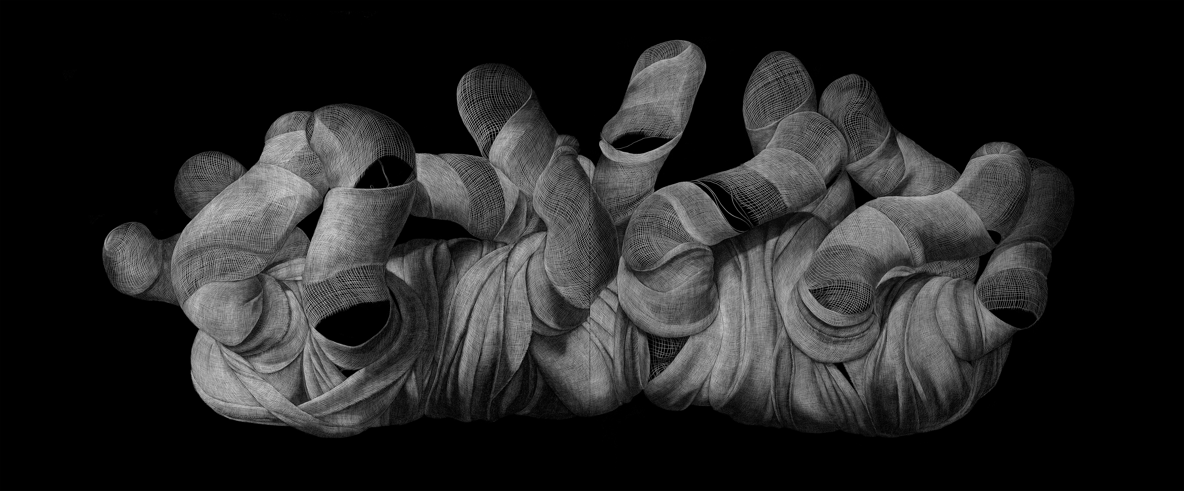 Engraved drawing on plastic vinyl 48 x 120 Inches / 121.92 x 304.8 cm (diptych) 2015